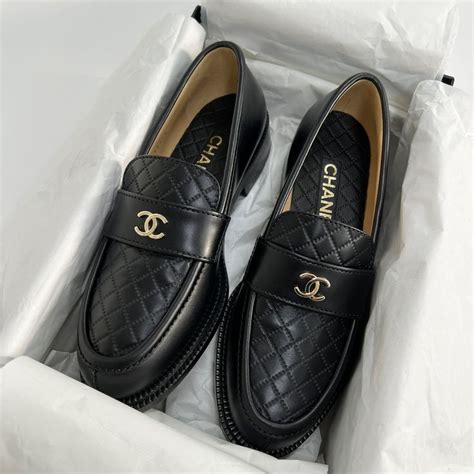 replica chanel loafers|chanel shiny calfskin loafers.